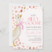 Pink Little Silly Goose Baby Shower Kaart (Voorkant)