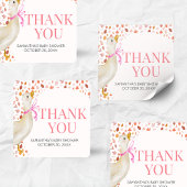 Pink Little Silly Goose Baby Shower Vierkante Sticker