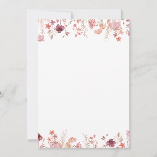 Pink Little Wildflower is op weg naar het Baby sho Kaart (Achterkant)