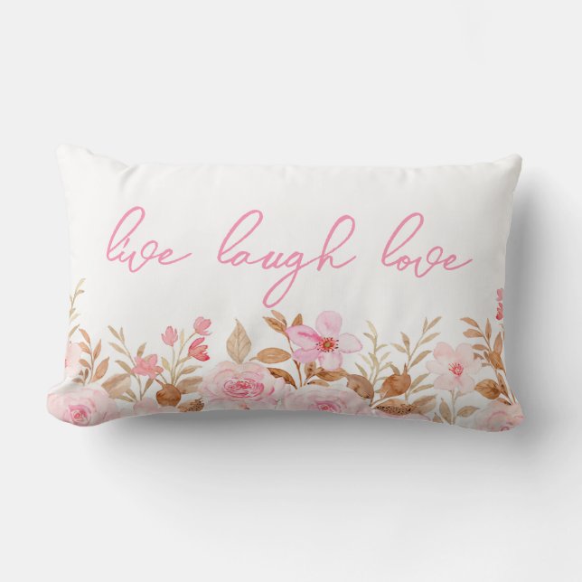 Pink Live Laugh Love Kussen (Voorkant)