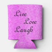 Pink Live Love Lach Stubby Holder, Blikjeskoeler (Achterkant)