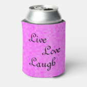 Pink Live Love Lach Stubby Holder, Blikjeskoeler (Blikje Achterkant)