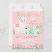 Pink Llama Baby shower Uitnodiging (Voorkant)