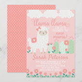 Pink Llama Baby shower Uitnodiging (Voorkant / Achterkant)