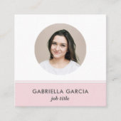 Pink Logo QR Code Photo Square Business Card Vierkante Visitekaartje (Voorkant)