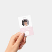 Pink Logo QR Employee ID Badge (Handheld)