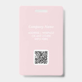 Pink Logo QR Employee ID Badge (Achterkant)