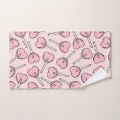 Pink Lollipops, Heart Lollipops, Lollipop Pattern Bad Handdoek (Handdoek)