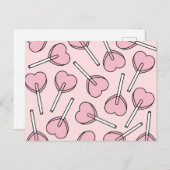 Pink Lollipops, Heart Lollipops, Lollipop Pattern Briefkaart (Voorkant / Achterkant)