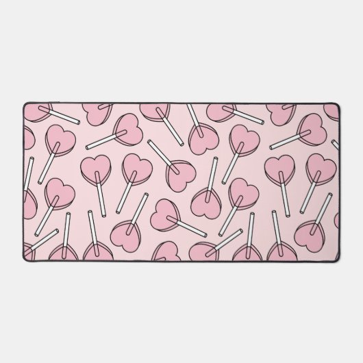 Pink Lollipops, Heart Lollipops, Lollipop Pattern Bureaumat (Voorkant)
