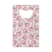 Pink Lollipops, Heart Lollipops, Lollipop Pattern Creditkaart Flessenopener (Achterkant)