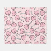 Pink Lollipops, Heart Lollipops, Lollipop Pattern Fleece Deken (Voorkant (Horizontaal))