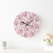 Pink Lollipops, Heart Lollipops, Lollipop Pattern Grote Klok (Huis)