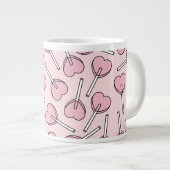 Pink Lollipops, Heart Lollipops, Lollipop Pattern Grote Koffiekop (Voorkant rechts)