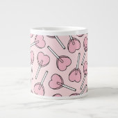 Pink Lollipops, Heart Lollipops, Lollipop Pattern Grote Koffiekop (Voorkant)