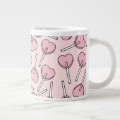 Pink Lollipops, Heart Lollipops, Lollipop Pattern Grote Koffiekop (Rechts)
