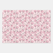 Pink Lollipops, Heart Lollipops, Lollipop Pattern Inpakpapier Vel (Voorkant 3)