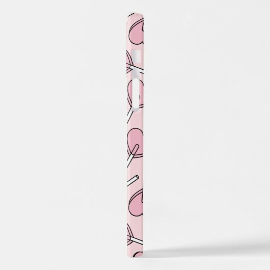 Pink Lollipops, Heart Lollipops, Lollipop Pattern iPhone Hoesje (Linkerkant)