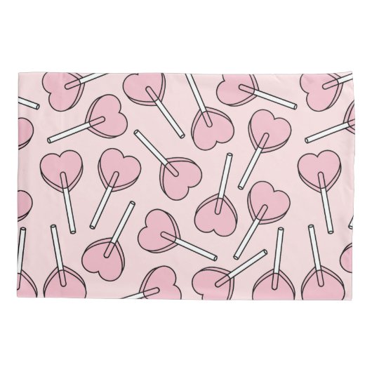 Pink Lollipops, Heart Lollipops, Lollipop Pattern Kussensloop (Achterkant)