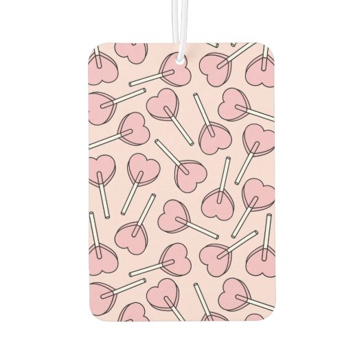 Pink Lollipops, Heart Lollipops, Lollipop Pattern Luchtverfrisser (Achterkant)