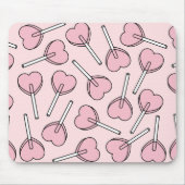 Pink Lollipops, Heart Lollipops, Lollipop Pattern Muismat (Voorkant)