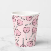 Pink Lollipops, Heart Lollipops, Lollipop Pattern Papieren Bekers (Voorkant)