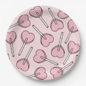 Pink Lollipops, Heart Lollipops, Lollipop Pattern Papieren Bordje (Voorkant)