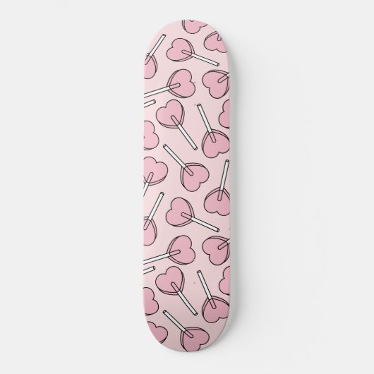 Pink Lollipops, Heart Lollipops, Lollipop Pattern Persoonlijk Skateboard (Voorkant)