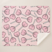 Pink Lollipops, Heart Lollipops, Lollipop Pattern Sherpa Deken (Voorkant (horizontaal))