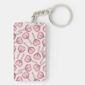 Pink Lollipops, Heart Lollipops, Lollipop Pattern Sleutelhanger (achterkant)