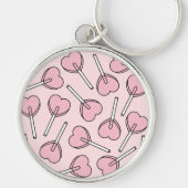 Pink Lollipops, Heart Lollipops, Lollipop Pattern Sleutelhanger (Voorkant)
