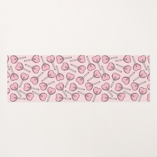 Pink Lollipops, Heart Lollipops, Lollipop Pattern Yogamat (Achterkant (horizontaal))