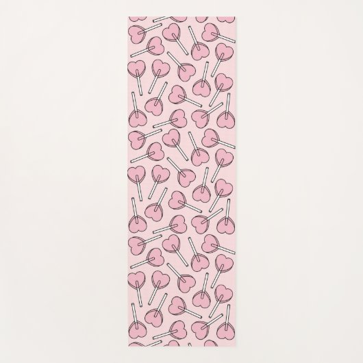 Pink Lollipops, Heart Lollipops, Lollipop Pattern Yogamat (Voorkant)