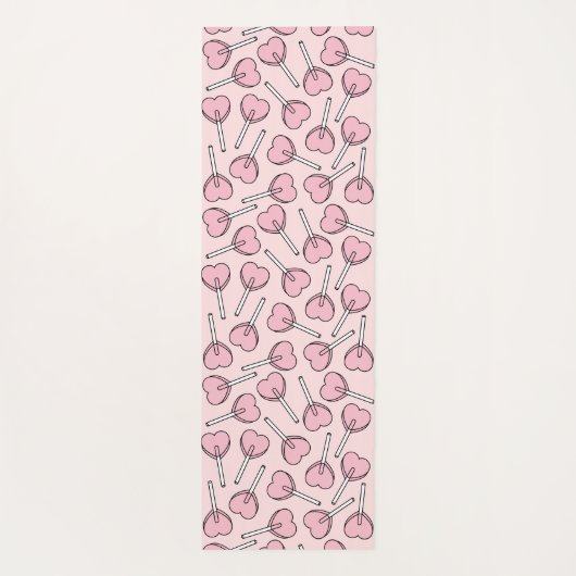 Pink Lollipops, Heart Lollipops, Lollipop Pattern Yogamat (Achterkant)