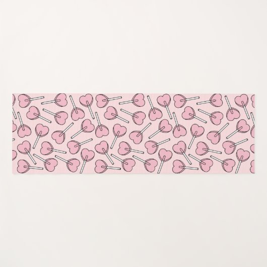 Pink Lollipops, Heart Lollipops, Lollipop Pattern Yogamat (Voorkant (horizontaal))