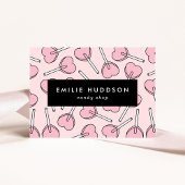 Pink Lollipops, Heart Lollipops, Lolly, Candy Shop Visitekaartje