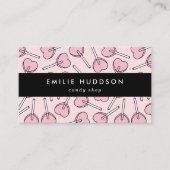 Pink Lollipops, Heart Lollipops, Lolly, Candy Shop Visitekaartje (Voorkant)