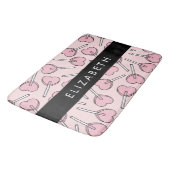 Pink Lollipops, Heart Lollipops, Lolly, Your Name Badmat (Gekanteld)