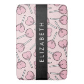 Pink Lollipops, Heart Lollipops, Lolly, Your Name Badmat (Voorkant Verticaal)