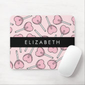 Pink Lollipops, Heart Lollipops, Lolly, Your Name Muismat (Met muis)