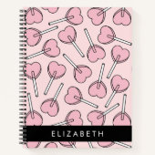 Pink Lollipops, Heart Lollipops, Lolly, Your Name Notitieboek (Voorkant)