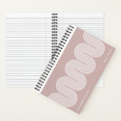 Pink Lombard Wavy Lines Modern Custom Notebook Notitieboek (Binnen)