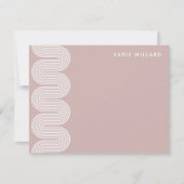 Pink Lombard Wavy Lines Modern Stationery Card Notitiekaartje (Voorkant)