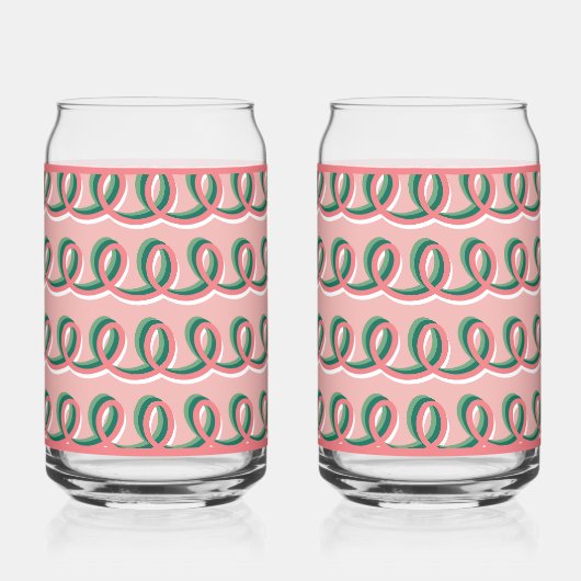 Pink Loops Soda Glass Blikvorm Glas (Voorkant)