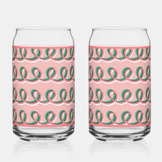 Pink Loops Soda Glass Blikvorm Glas (Links)