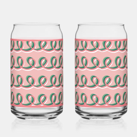 Pink Loops Soda Glass Blikvorm Glas (Rechts)