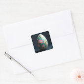 Pink Lotus and White Floral Easter Egg Vierkante Sticker (Envelop)
