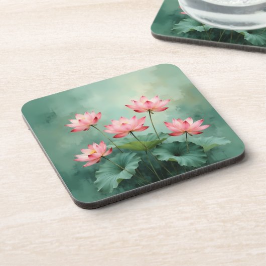 Pink Lotus Artwork  Bier Onderzetter (Linkerzijde)