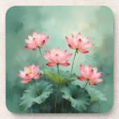 Pink Lotus Artwork  Bier Onderzetter (Voorkant)