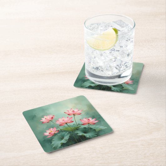 Pink Lotus Artwork  Kartonnen Onderzetters (Insitu)